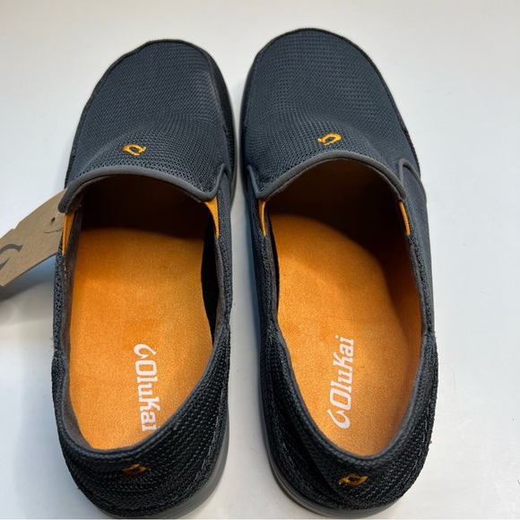 OluKai Nohea Mesh Comfort Shoes Mens 10.5 Gray Slip On Drop In Heel New - Picture 7 of 14